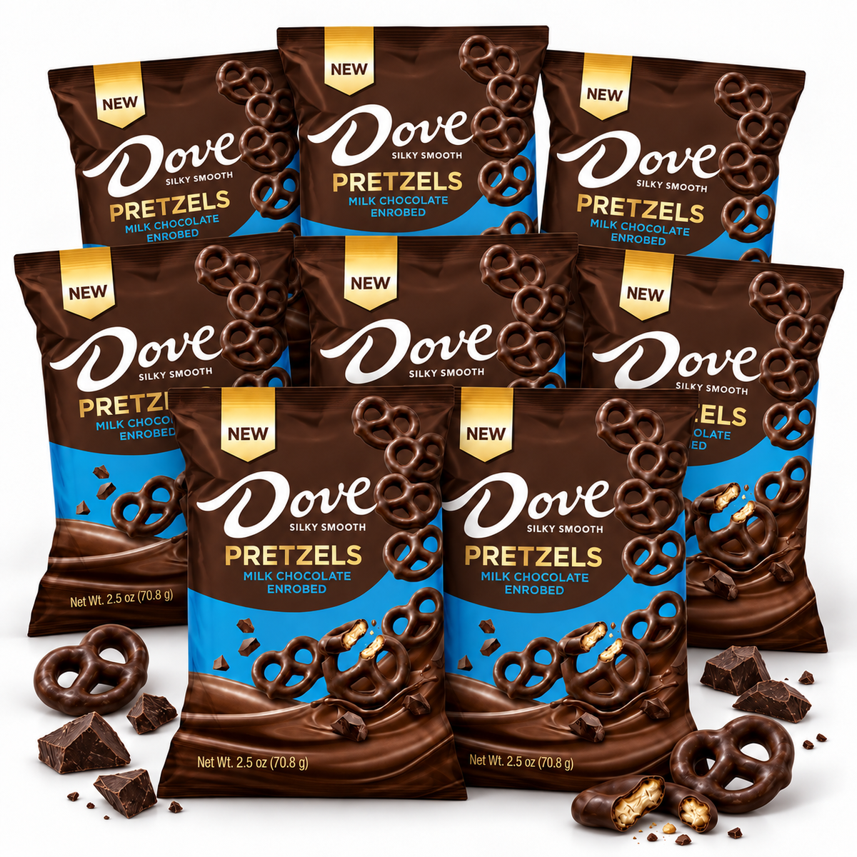 Dove® Chocolate Pretzels - Milk 8 Pack Case